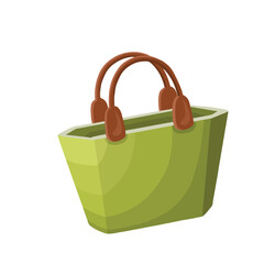 Summer green shopper bag, vector illustration