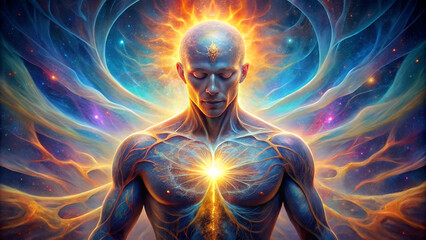 Fototapeta premium Human soul - surreal illustration. 