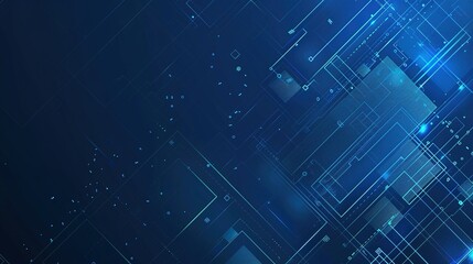 Fototapeta premium The Striking Technology Blue Geometric Abstract Background: A Visual Symphony of Innovation and Modernity.
