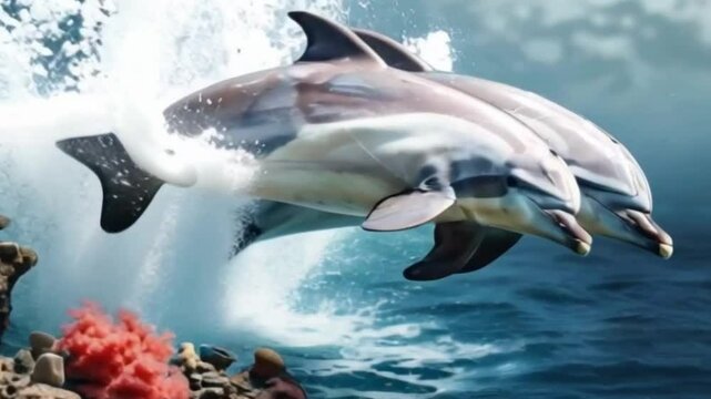 dolphin jumping out of water