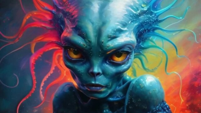 portrait of a art alien