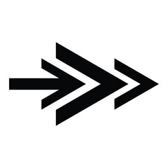 Artistic modern black arrow vector design isolated on a white square background