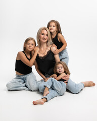 Portrait of a happy family isolated on white