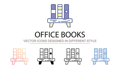 Naklejka premium Office Books icon design with white background stock illustration