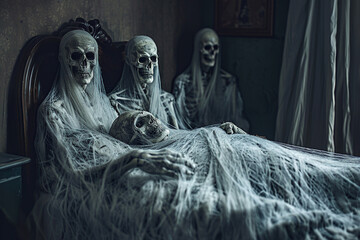 Generated with AI picture of mysterious creepy monster hell afterlife