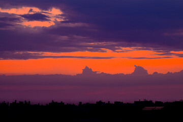 Fototapeta premium Cloudy Sky One Minute After Sunset