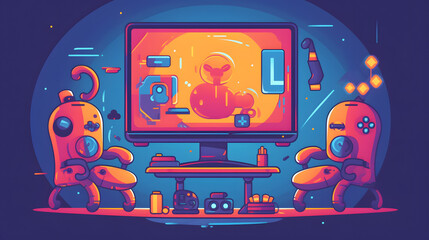Pause games Illustration Flat Vector