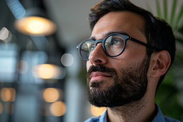 Obraz premium Young person work in a modern company generative AI