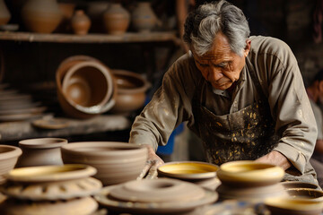 Time in art studio crafts pottery creative creation hobby ai generative