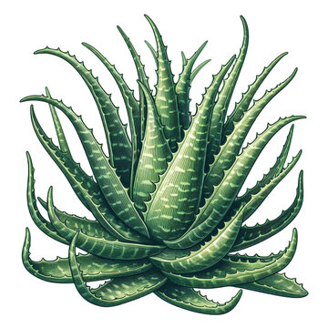 green aloe vera plant drawing clip art preview