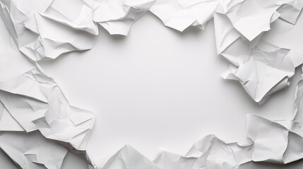 Crumpled Paper Frame: A textured border of discarded ideas, paving the way for a blank canvas of creative possibility. 