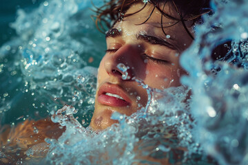 Delightful underwater exploration, people swimming snorkeling diving, Generative AI