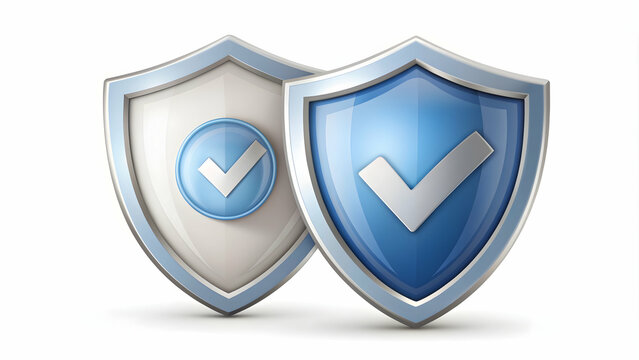 3d Flat icon as Shield and a warranty seal symbolizing protection and validity with ample space for text. concept as A shield and a warranty seal representing protection and validity with room for wri