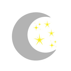 Moon icon vector. Celestial Moon illustration sign. Retro Moon symbol or logo.