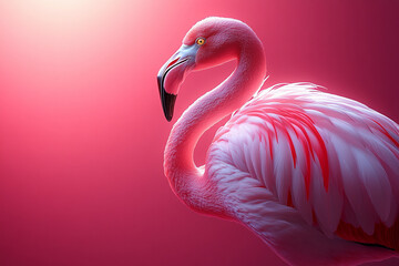 Naklejka premium A sophisticated digital artwork of a flamingo silhouette