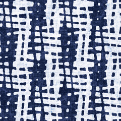 Indigo-Dyed Irregularly Dashed Graphic Pattern