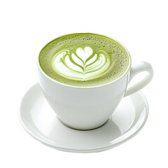 Matcha Latte isolated on transparent or white background