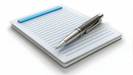 3d Flat icon as Warranty booklet and a pen symbolizing documentation and warranty with ample space for text. concept as A warranty booklet and a pen representing documentation and warranty with room f