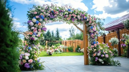 Floral Archway Wedding Ceremony Decor