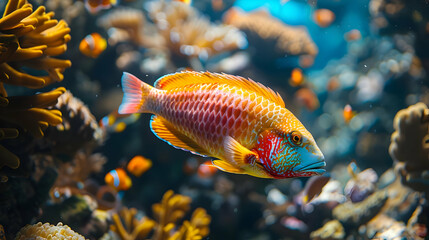 Colorful Fish in Aquarium - Underwater Photography