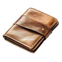 leather wallet isolated on transparent or white background 