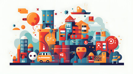 Naklejka premium Skill games Illustration Flat Vector