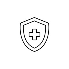 Shield icon design with white background stock illustration