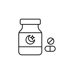 Sleeping Pills icon design with white background stock illustration