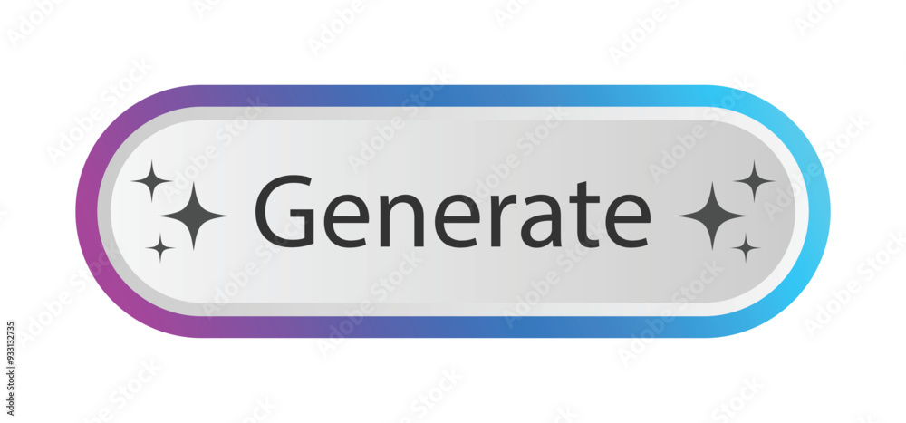 Poster generate button for ai service. colorful command prompt to generative ai icon for app, website, ui, 