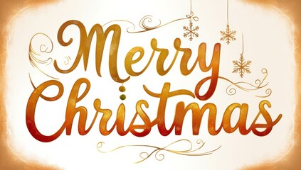 Obraz premium Vibrant cursive gradient golden Christmas lettering