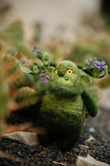 elf toy in the garden