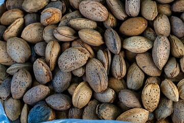 Close-Up of Shelled Almonds in a Bag