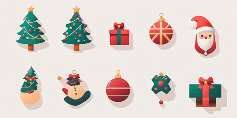 Fototapeta premium christmas icons