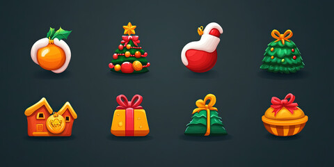 Fototapeta premium christmas icons