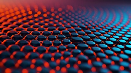 Fototapeta premium A close-up view of textured spheres illuminated by vibrant colors, creating a dynamic abstract pattern in modern design.