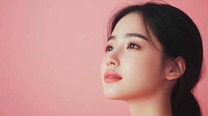 Fototapeta premium A beautiful young asian woman skincare