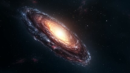 A stunning spiral galaxy with vibrant colors and deep space background, showcasing the beauty of the universe.