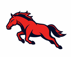 A running mustang horse cartoon mascot logo