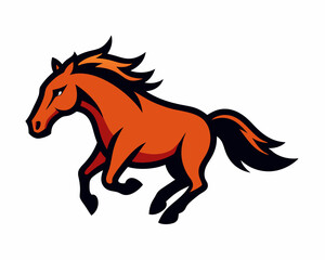 A running mustang horse cartoon mascot logo