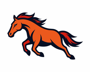 A running mustang horse cartoon mascot logo