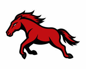 A running mustang horse cartoon mascot logo