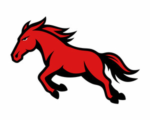 A running mustang horse cartoon mascot logo