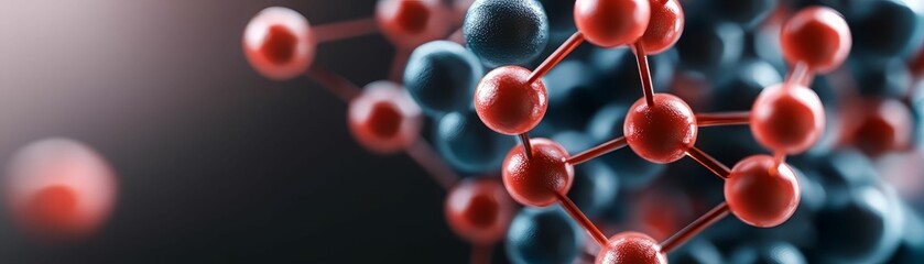 Abstract molecular structure showcasing interconnected atoms in vibrant colors, perfect for science and technology themes.
