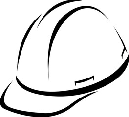 Safety helmet silhouette vector illustration. Isolated on white background