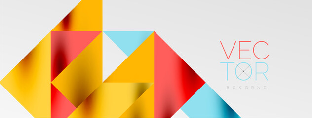 Obraz premium Tech minimal overlapping triangle shapes elements geometric graphic pattern