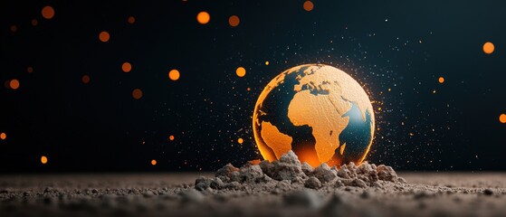 Global Market Geopolitical Impacts Animation with Copy Space for Text