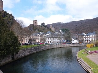 View of Esch-Sur-Sure from the ground, Esch-Sur-Sure, Luxembourg