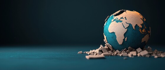 Fototapeta premium Digital Representation of Regulatory Challenges in Global Finance - with Selective Focus and Copy Space | Grunge Splash Dust