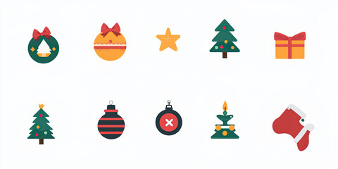 Fototapeta premium christmas icons