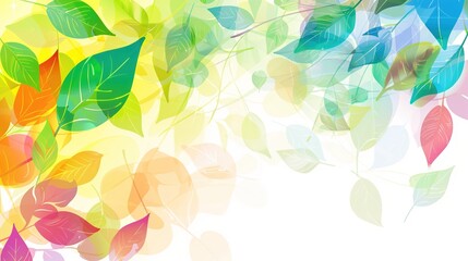 nature background foliage with watercolor style